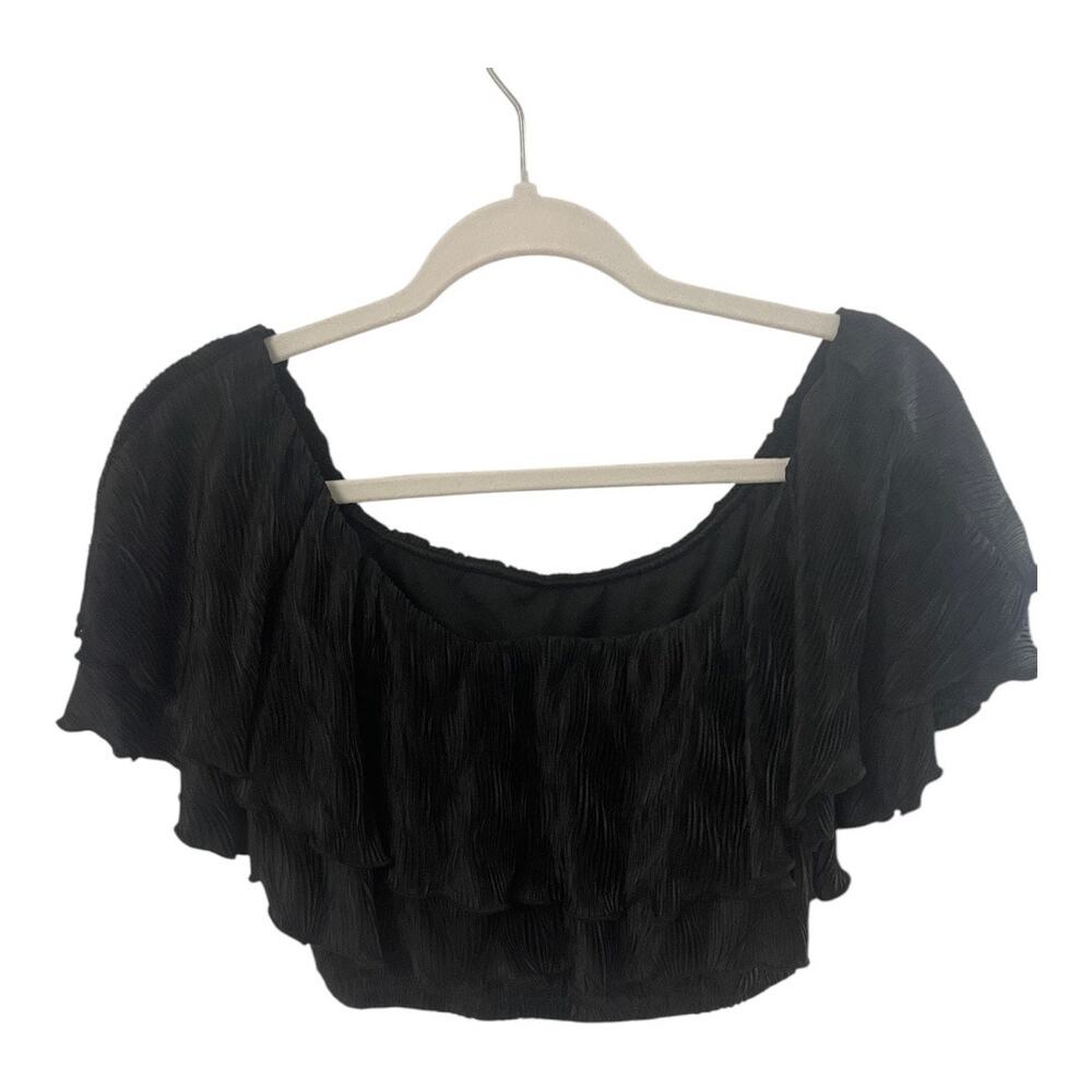Lucy Paris Layered Top Ruffle Cropp Textured Coquette Y2K Night Out Evening M